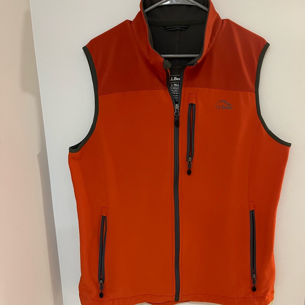 Men's LL Bean Vest size L Orange